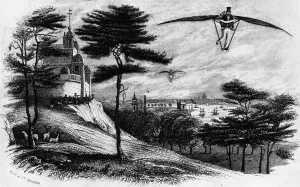Prints of 1843: The aerial man passing over the Royal Greenwich Observatory, London. (Photo by Hulton Archive/Getty Images) Aviation Prints: Fine Art Storehouse Print of The Aerial Man 1843