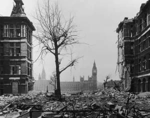 Bombed St Thomas Hospital London Print