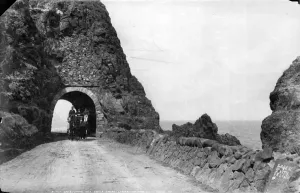 Antrim Coastline Print circa 1900: Black Cave Tunnel and Devils Churn