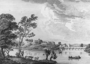 Prints of Enniskillen, in County Fermanagh, Northern Ireland, circa 1775. Published 1778, engraved by T. Mazell after a painting by P. Sandby, RA. (Photo by Hulton Archive/Getty Images) County Fermanagh Prints: Enniskillen Print, circa 1775