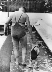 Swimmers 1937 Print, London Scene