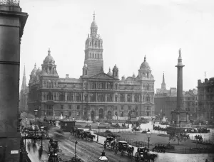 Print of Glasgow Centre circa 1900: George Square with City Chambers