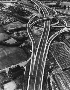 Spaghetti Junction Print: A Complex Motorway Intersection