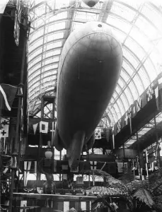 Prints of circa 1920: An observation balloon in the War Museum at Crystal Palace. (Photo by Topical Press Agency/Getty Images) Aviation Prints: Airship Balloon Print circa 1920
