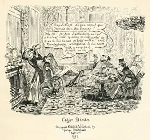 Humour hypochondria and foppish drawing room manners cartoon by Cruikshank Humour hypochondria and foppish drawing room manners cartoon by Cruikshank