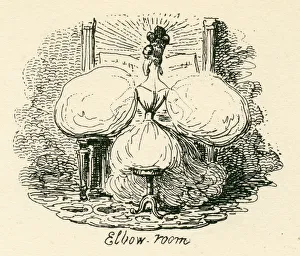 Humour puffed sleeves ladies fashion 19th century cartoon Humour puffed sleeves ladies fashion 19th century cartoon