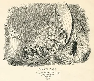 Humour sickness aboard the pleasure boat cartoon by Cruikshank Humour sickness aboard the pleasure boat cartoon by Cruikshank