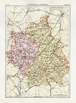 Huntingdon and Cambridge map 1881