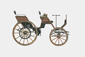 Illustration of 1886 Gottlieb Daimler carriage with engine by Illustration of 1886 Gottlieb Daimler carriage with engine by