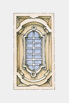 Illustration of 18th Century rococo window Illustration of 18th Century rococo window