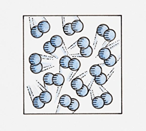 Illustration of air molecules compressed together creating sound waves Illustration of air molecules compressed together creating sound waves
