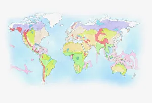 Illustration of Biomes (climatic variation) on world map Illustration of Biomes (climatic variation) on world map