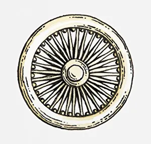 Illustration of Buddhist wheel of law (dharma) Illustration of Buddhist wheel of law (dharma)