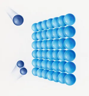 Illustration of catalysis with reactants approaching surface with one of the reactants Illustration of catalysis with reactants approaching surface with one of the reactants