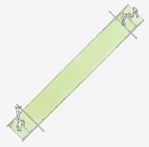 Sports Venue Gallery: Illustration of cricket pitch, view from above