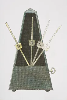 Illustration depicting the movement of the arm on a metronome Illustration depicting the movement of the arm on a metronome