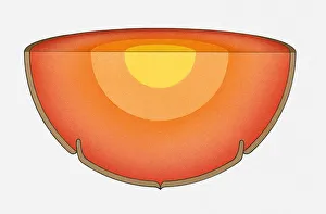Illustration of the Earths interior showing the core, mantle and crust Illustration of the Earths interior showing the core, mantle and crust