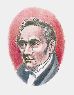 Illustration of English engineer and inventor George Stephenson Illustration of English engineer and inventor George Stephenson