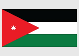 Illustration of flag of Jordan, with three horizontal bands of black Illustration of flag of Jordan, with three horizontal bands of black