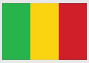 Mali Gallery: Illustration of flag of Mali, a tricolor of green, yellow, and red equal vertical stripes
