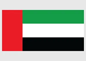 Illustration of flag of United Arab Emirates, with vertical red band near hoist Illustration of flag of United Arab Emirates, with vertical red band near hoist