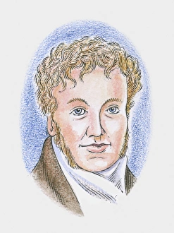 Illustration of French physicist and scientist Andre-Marie Ampere Illustration of French physicist and scientist Andre-Marie Ampere