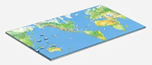 Illustration of ground, ship and air tracking stations, called the Manned Spaceflight Illustration of ground, ship and air tracking stations, called the Manned Spaceflight