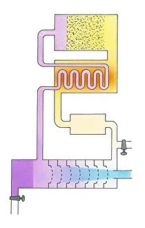 Illustration of the Haber Process showing reaction of nitrogen and hydrogen to form ammonia Illustration of the Haber Process showing reaction of nitrogen and hydrogen to form ammonia