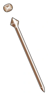 Illustration of hardboard nail with diamond shaped head Illustration of hardboard nail with diamond shaped head