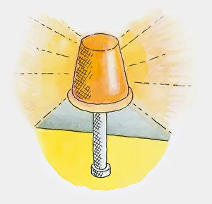 Illustration of illuminated warning light Illustration of illuminated warning light