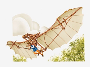 Illustration of Leonardo da Vincis ornithopter flying machine Illustration of Leonardo da Vincis ornithopter flying machine