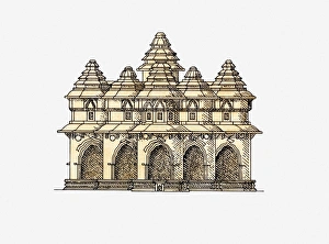 Illustration of Lotus Mahal, Vijayanagara, southern India Illustration of Lotus Mahal, Vijayanagara, southern India