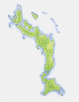 Illustration of map of Japan and outlying islands off coastline Illustration of map of Japan and outlying islands off coastline