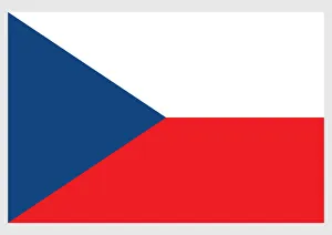 Illustration of national flag of the Czech Republic, with blue isosceles triangle Illustration of national flag of the Czech Republic, with blue isosceles triangle