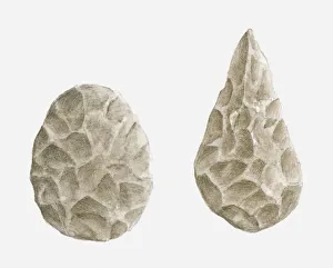 Illustration of obidian hand axes, Circa 11, 000 bc Illustration of obidian hand axes, Circa 11, 000 bc