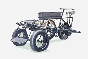 Illustration of the Pennington car, an early form of car, late 19th century Illustration of the Pennington car, an early form of car, late 19th century