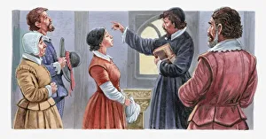 Illustration of Pocahontas being baptised Illustration of Pocahontas being baptised