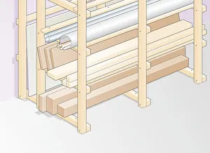 Illustration of rack used for storing wood Illustration of rack used for storing wood