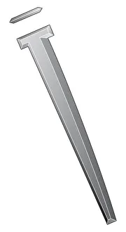 Illustration of rectangular cut floor brad with L-shaped head Illustration of rectangular cut floor brad with L-shaped head