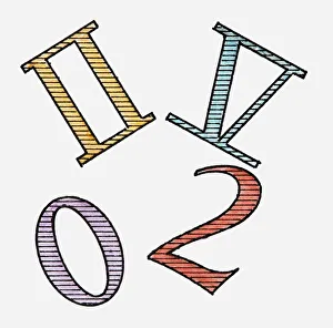 Illustration of Roman and Arabic numerals Illustration of Roman and Arabic numerals