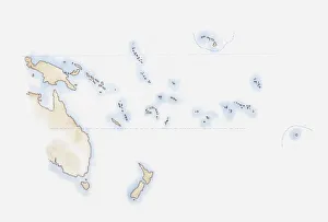 Illustration of scattered group of islands in Pacific Ocean Illustration of scattered group of islands in Pacific Ocean