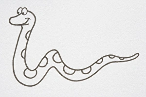 Illustration, smiling spotted Snake, side view Illustration, smiling spotted Snake, side view