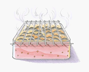 illustration of smoke rising from burning embers on garbecue grill illustration of smoke rising from burning embers on garbecue grill
