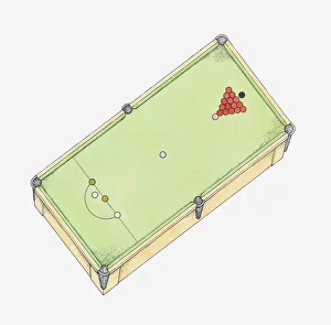 Illustration of snooker table, view from above Illustration of snooker table, view from above