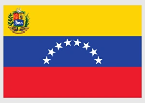 Illustration of state, war and naval flag of Venezuela, a horizontal tricolor of yellow Illustration of state, war and naval flag of Venezuela, a horizontal tricolor of yellow