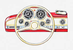 Images Dated 2nd June 2010: Illustration of steering wheel and dashboard