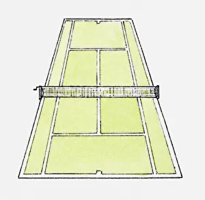 Sports Venue Gallery: Illustration of tennis court