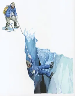 Illustration of Tenzig Norgay helping Edmund Hilary on their ascent to Mt Everest by Illustration of Tenzig Norgay helping Edmund Hilary on their ascent to Mt Everest by