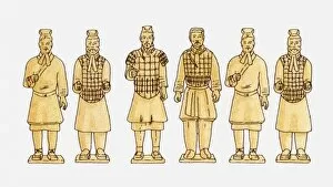Images Dated 23rd March 2011: Illustration of Terracotta Army, circa 210 BC