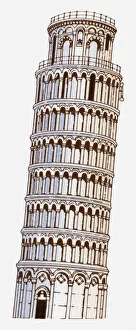 Illustration of Torre pendente di Pisa (Tower of Pisa) Illustration of Torre pendente di Pisa (Tower of Pisa)